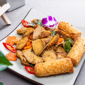 Nấm hầu thủ chanh xả cơm lam